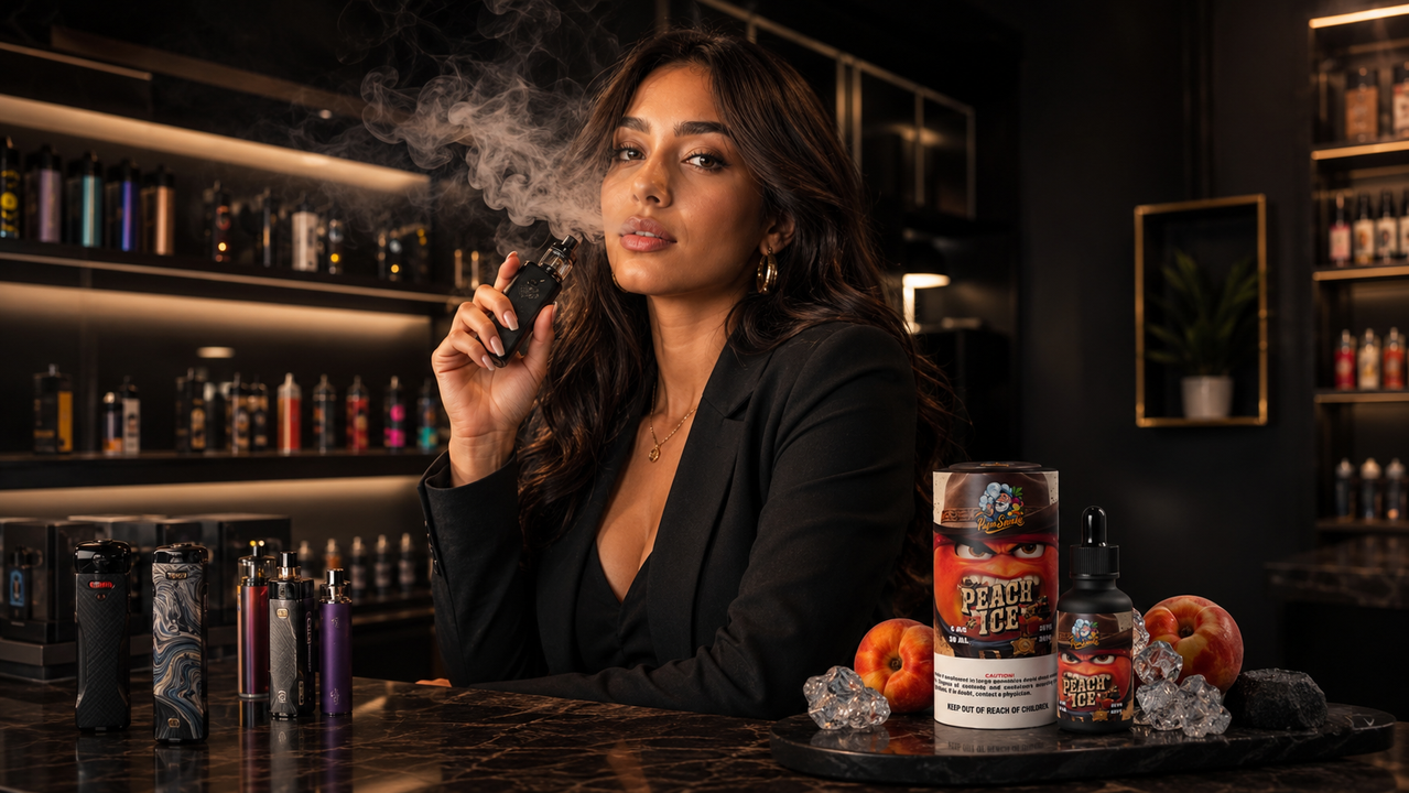 Disposable devices and Papa Smoke e-liquid collection